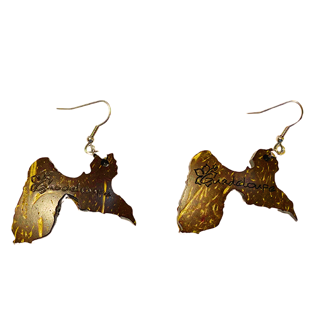 Boucle d'oreille Guadeloupe gravée