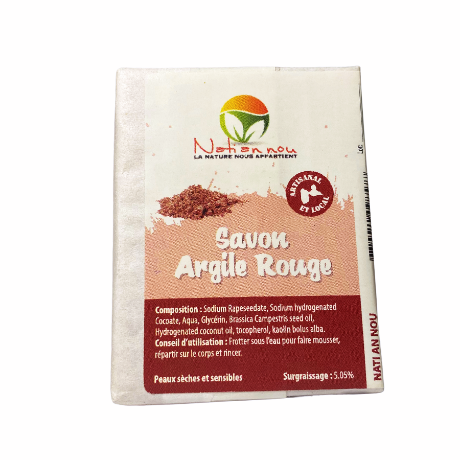Savon solide argile rouge